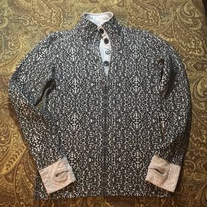 Kavu Lopez Paisley Print Sweater 1/2 button